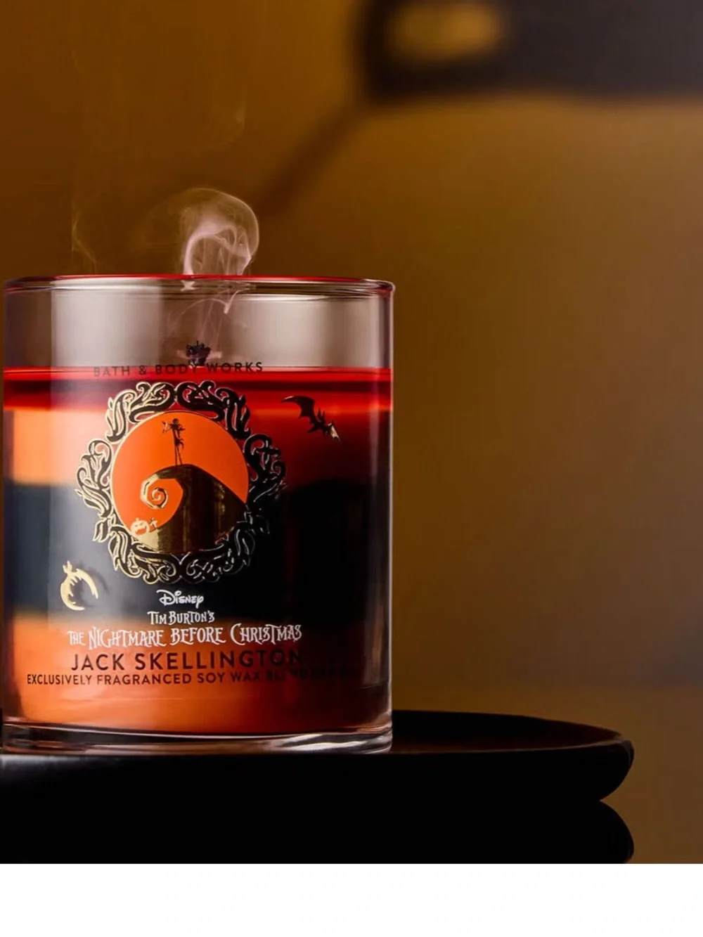 “New” Bath & Body Works Jack Skellington Candle - Orange & Black